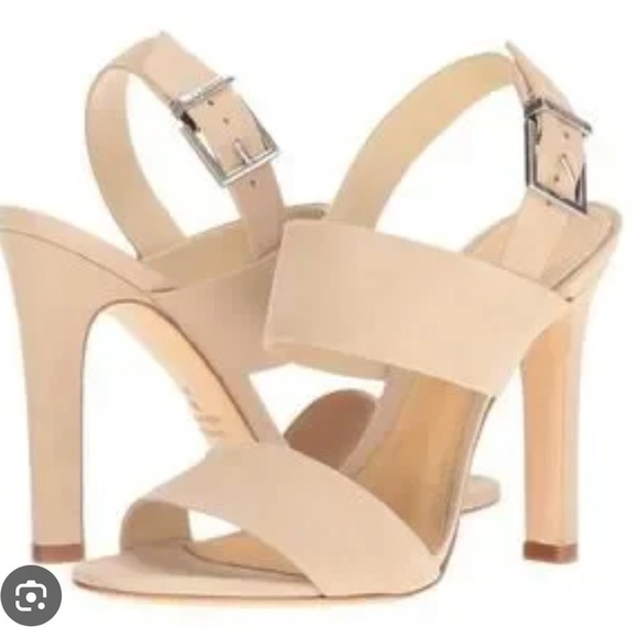SCHUTZ Shoes - Schutz Farabeca heels. Buckle sling back open toe nude/cream heels. Size 6.